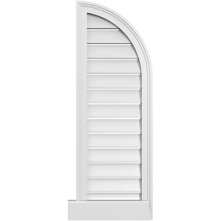 Ekena Millwork Quarter Round Top Right Surface Mount PVC Gable Vent w/ 2"W x 2"P Brickmould Sill Frame, 14"W x 40"H GVPQR14X4003SF